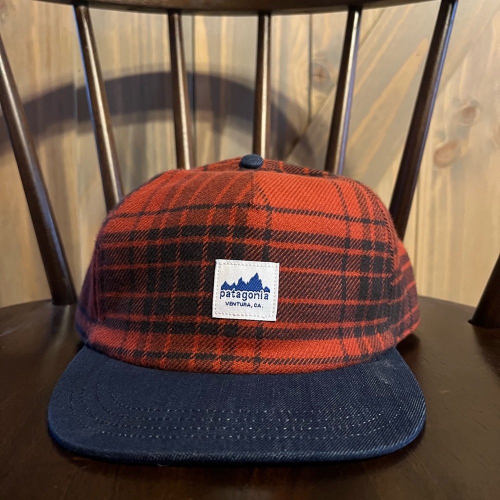 Patagonia Red and Navy Plaid Hat